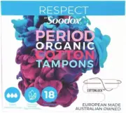 Respect by Soodox Organic Cotton Tampons | NEW Cotton Lock Technology To Prev...