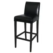Bolero Black Faux Leather Wooden Bar Stool - Cafe Bar Stools (GG651) - GG651