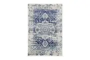 Geometric Fade Ivory And Navy Rug