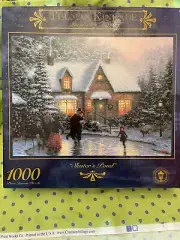 Thomas Kinkade's "Skater's Pond" 1000 Piece Jigsaw Puzzle 27"x20" New Sealed