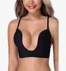 Low Cut Bra Push Up Deep Plunge Convertible V BRA Max Cleavage BoosterShaper 36B