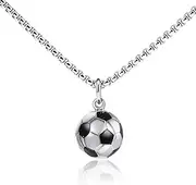 [EMSea] Soccer Charm Necklace, Stainless Steel for Boy Girl Sportsman Men Women Unisex Jewelry Unique Gift- 60cm/23.6 Inch