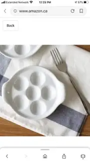 Tamume 6 Hole Ceramic Snail Dish White Porcelain Set Of 2 New
