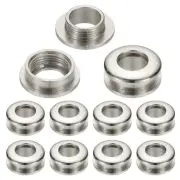 8mm(1/3 Inch) Brass Hole Eyelets, 10 Pcs Arc Surface Grommets, Silver Tone