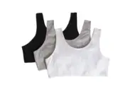 Fruit of the Loom Girls Built up Strap Cotton Sport Bras, 4 Pack (Little Girls &