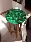 Malachite Stone Console Side Table Top, Side Round End Table Top, Home Decor