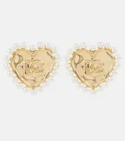 [Dolce & Gabbana] Dolce & Gabbana DG faux pearl gold-plated clip-on earrings One Size gold