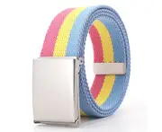 Women Canvas Belt Hiker Jeans Canvas Belt with Metal Buckle