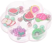 [TOGEVAL] Cartoon Ear Clips 7 Pairs of Non-piercing Earrings Soft Clay Fruits Design Boys and Girls Ear Clip Set for Children's Parties and Casual Wear