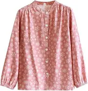 [ChangNanJun] Women's Loungewear Long Sleeve Top Button Down Shirt