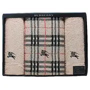 【Burberry】經典戰馬格紋毛巾禮盒組-卡其色