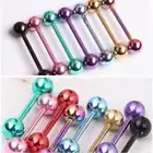 7Pcs Colorful Steel Bars Tongue Rings Body Piercing Jewelry Tounge Bars Gifts