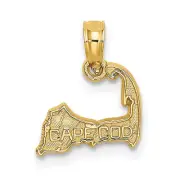 14k Yellow Gold Cape Cod Map Charm