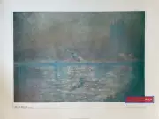 Claude Monet Charing Cross Bridge Vintage Italian Import Art Print 23.5 x 31.5