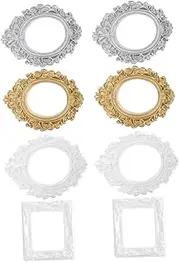 WOFASHPURET 8pcs Mini Resin Photo Frame Decoration for Phone Case Ornaments Vintage Style Safe Material for Dollhouses Collectors Add Retro Charm to Your Decor