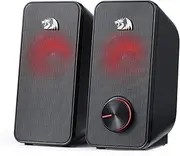 Redragon GS500 Stentor PC Gaming Speaker, 2.0 Channel Stereo Desktop Computer Speaker with Red Backlight, Quality Bass and Crystal Clear Sound, USB Powered with a 3.5mm Connector