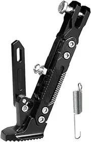 Stand Pad Motorbike Kickstand Kick Bicycle Adjustable Metal Foot Side Stand Supportor Parking Motorcycle Accessories Bracket swingarm spool(Black)