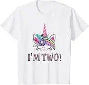 [X.Style] Kids 2nd Birthday Unicorn 2 Year Old Party ds729 T-Shirt (M) White