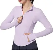 [KAIZE] Women's Full Zip Lightweight UPF 50+ Sun Protection Shirt, Long Sleeve Outdoor Running Jacket with Pockets