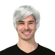 Men's Light Grey Short Hair Wig