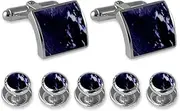 [Select Gifts] Sterling silver lapis Cufflinks Shirt Dress Studs Gift Set