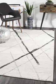 Rug Culture Bone Ivory & Grey Scandi Durable Rug