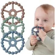 3 Pack Ring Teether Infant Baby Toys, Silicone Ring Teething Toys for Babies New