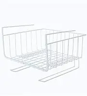 Guomao Kitchen Bathroom Clothes, Toiletries, Racks, Wardrobe, Storage Rack, Metal Shelf, Cabinet, Compartment, Hanging Basket, Wall-Mounted Storage Rack (Color : White, Size : 26 * 26 * 19cm)