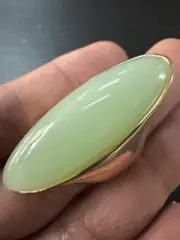 Natural Stone Green Jade Mint Large Size 7 Ring