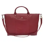 LONGCHAMP LE PLIAGE CUIR 小羊皮手提/斜背包-紅色(大)