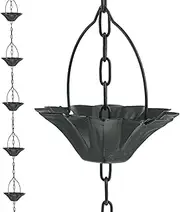 DFTDFYXYRain Chain Metal Outdoor Rain Chains for Gutters UK Adjustable Rain Catcher Chain Yard Garden Outdoor Movable Hanging with Chain Retainer and Hook for Gutters, Patios, Gardens,5m(16.4ft)