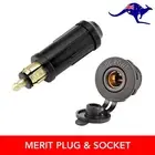 Merit Plug and Large Panel Mount Socket Set 12V Caravan Fridge Marine Boat 4WD