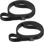 uxcell 24 Inch Nylon Climbing Slings, 2 Pack Strong Webbing Straps 18mm Rock Climbing Straps for Aerial Yoga Hammock Swing, Black