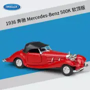 Welly 1:36 1936 Mercedes Benz 500K Red Diecast Pullback Model Car New in Box