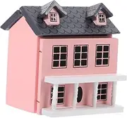 Abaodam Wooden Villa Adornment Dollhouse Model Miniature Villa Decor Micro Landscape Ornament Chic Tiny House Accessory for Home DIY