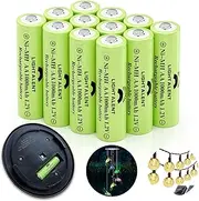 Ni-MH AA Rechargeable Batteries, Double A High Capacity 1.2V Pre-Charged for Garden Landscaping Solar Lights, String Lights, Remotes, Wireless Mouses, Radio, Flashlight (AA-1000mAh-12pack)