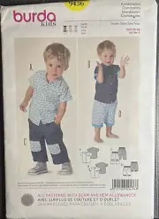 Burda Toddlers Easy Sewing Pattern 9436 Shirt, Shorts & Trouser Pants Uncut FF