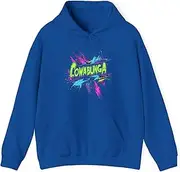 [Generic] Cowabunga Retro 80s 90s Nostalgia Slang Grunge Art Hoodie for Adults Hooded Neck Long Sleeve Pullover