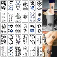 在飛比找露天拍賣優惠-台灣現貨一套30張紋身貼 刺青圖水紋身貼 男女逼真小清新星星