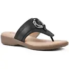 Cliffs by White Mountain BENEDICT Women’s Woven Thong Flip Flop Black Sandals 7M