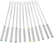 Aswalling 24Pcs Stainless Steel Fondue Forks with Heat Handle for Roast Meat Chocolate Dessert Cheese Marshmallows