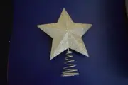 Christmas Star Tree Topper Silver Glitter Metal 12 X 9 Inches - Nice