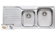 Oliveri Diaz 1 & 3/4 Double Right Hand Bowl Inset Sink With Drainer DZ112