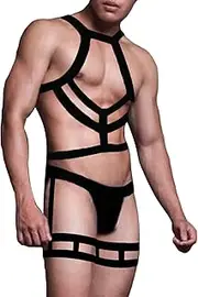 [Generic] Mens Harness Stretch Fitness Shoulder Strap Crop Top Chest Muscle Harness Lingerie Shoulder Bandage Strap Underwear