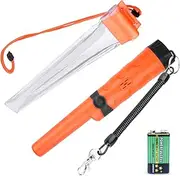 Kuman Pin Pointer Water Resistant Metal Detectors with Holster Treasure Hunting Unearthing Tool Accessories Buzzer Vibration Automatic Tuning KW30