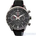 SEIKO 精工 SSB359P1手錶 黑紅 尼龍皮錶帶 三眼計時 日期 男錶【錶飾精品】
