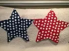 NEW Red White & Blue US Flag Star Shaped Table Runner 20" x 79"