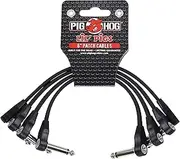 Pig Hog PCH10AGR Amplifier Grill Right-Angle 1/4" to 1/4" Guitar Instrument Cable, 10 ft. 4-Pack Black