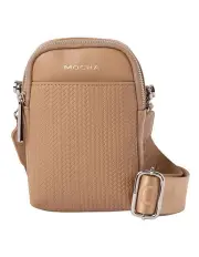 [Mocha] Tessa Phone Crossbody Bag in Taupe