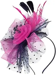 [TOVINANNA] Bridal Fascinator Headband with Removable Clips Elegant Feathered Hat Decoration for Tea Party Wedding Banquet Cosplay Stylish Floral for Women
